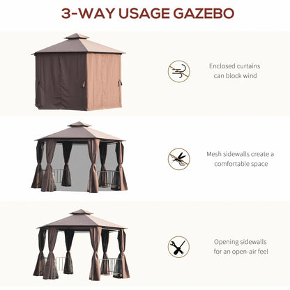 3 x 3(m) Hexagon Gazebo Patio Canopy Tent - Londecor