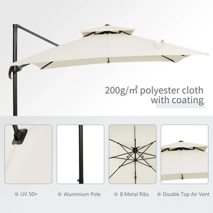 Garden Cantilever Roma Parasol with Aluminum Frame. Londecor