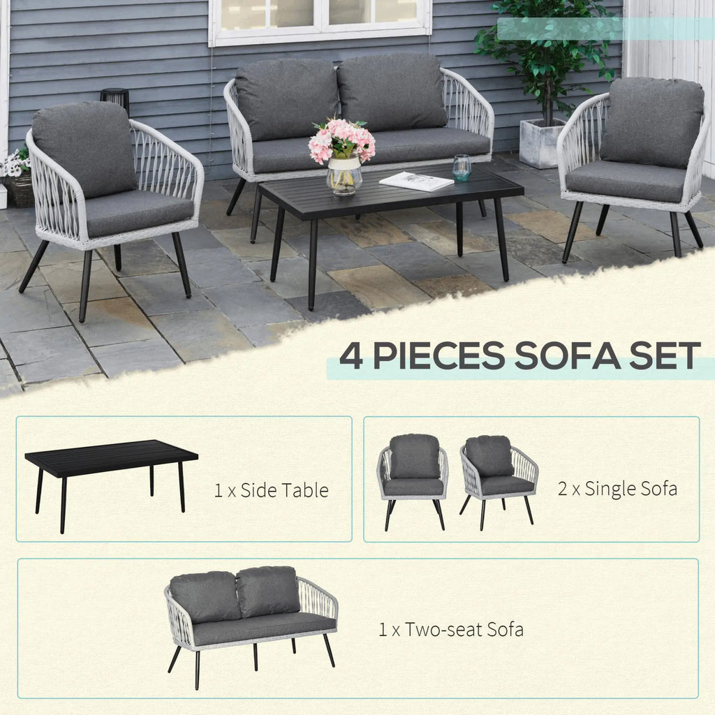 4 Piece Rattan Patio Sofa Set - Londecor
