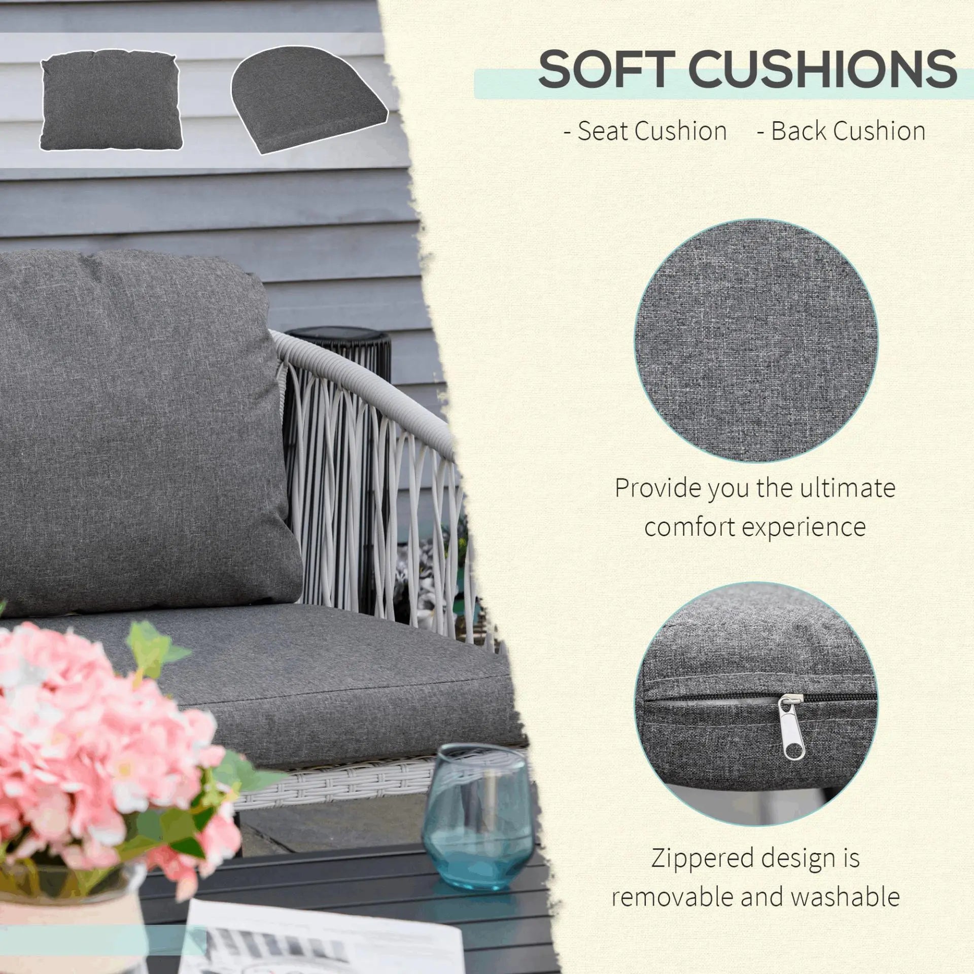 4 Piece Rattan Patio Sofa Set - Londecor