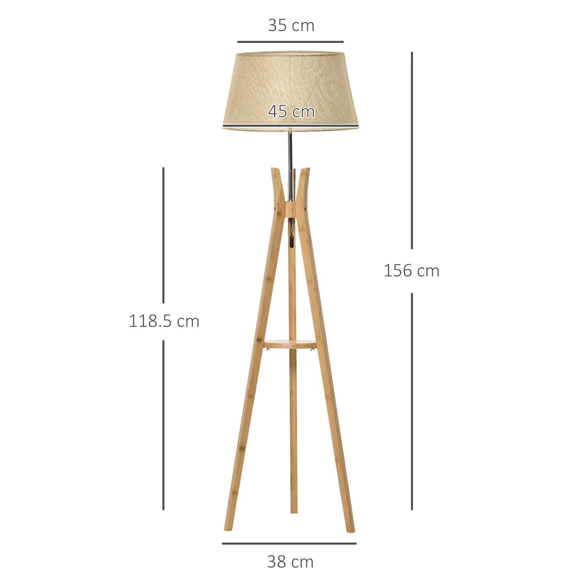 Natural Wood Tripod Floor Lamp Londecor