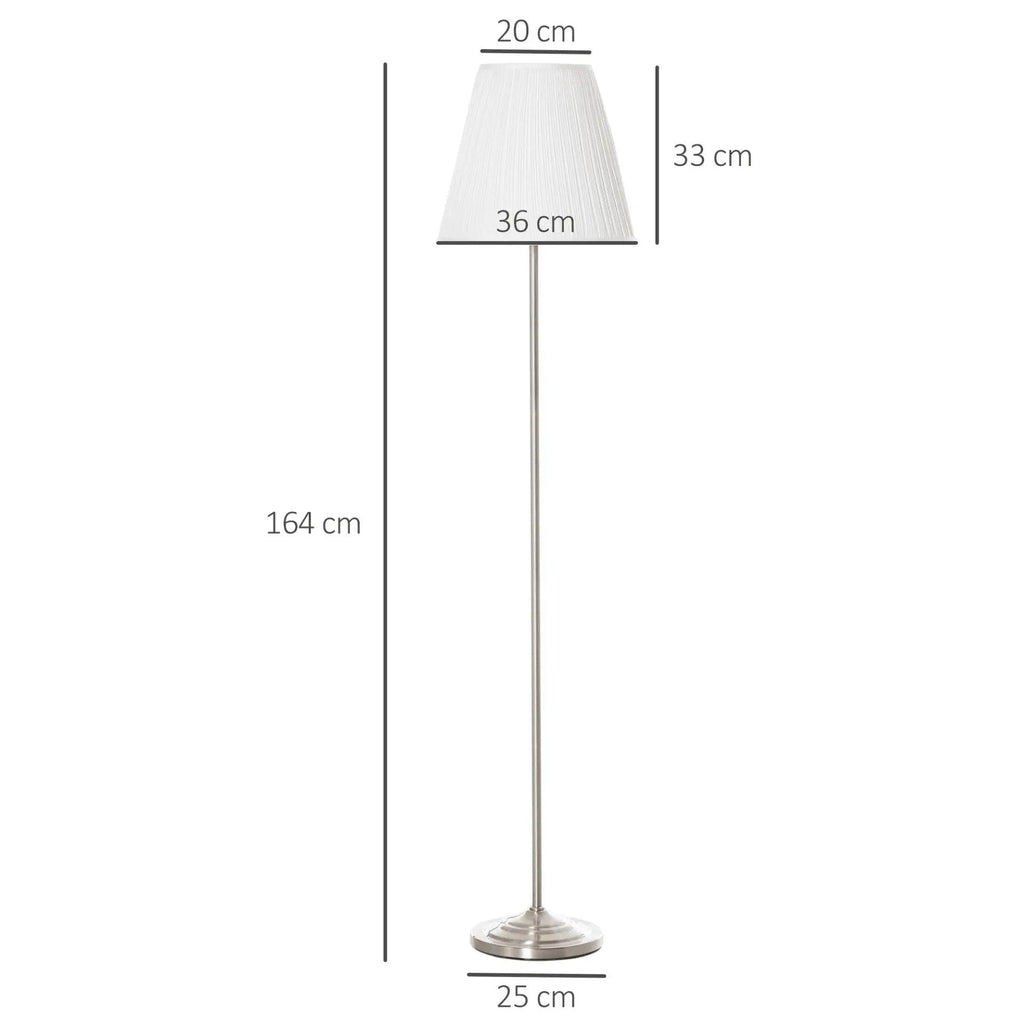 Steel Floor Lamp with Pleated Fabric Floor Switch. - Londecor