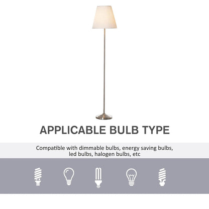 Steel Floor Lamp with Pleated Fabric Floor Switch. - Londecor