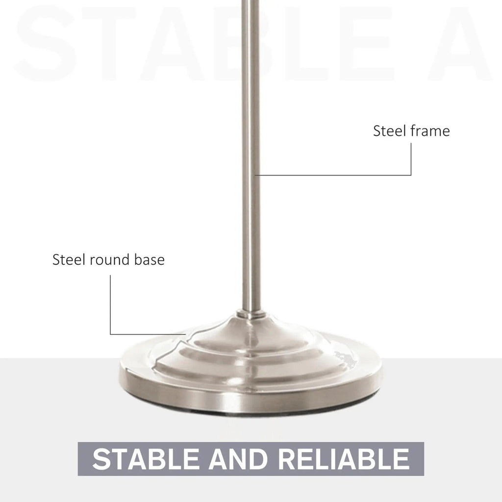 Steel Floor Lamp with Pleated Fabric Floor Switch. - Londecor