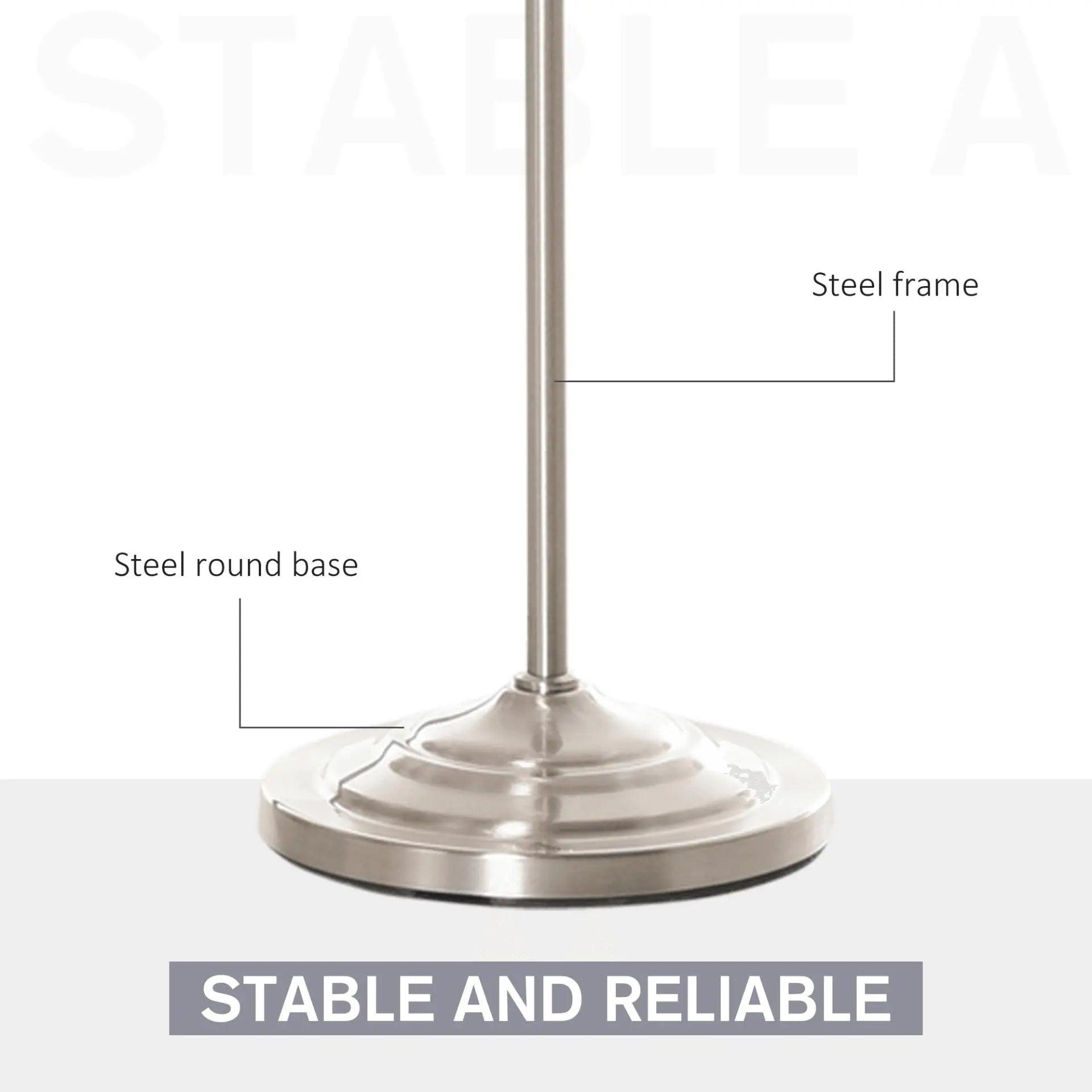Steel Floor Lamp with Pleated Fabric Floor Switch. - Londecor