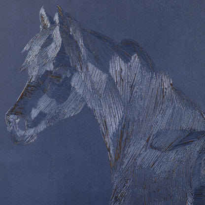 Canvas Wall Art Gold Textured Horse Londecor