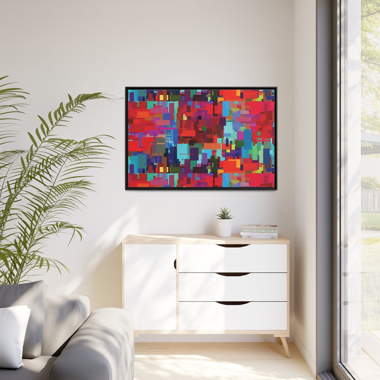 Abstract painting, Black Frame Printify