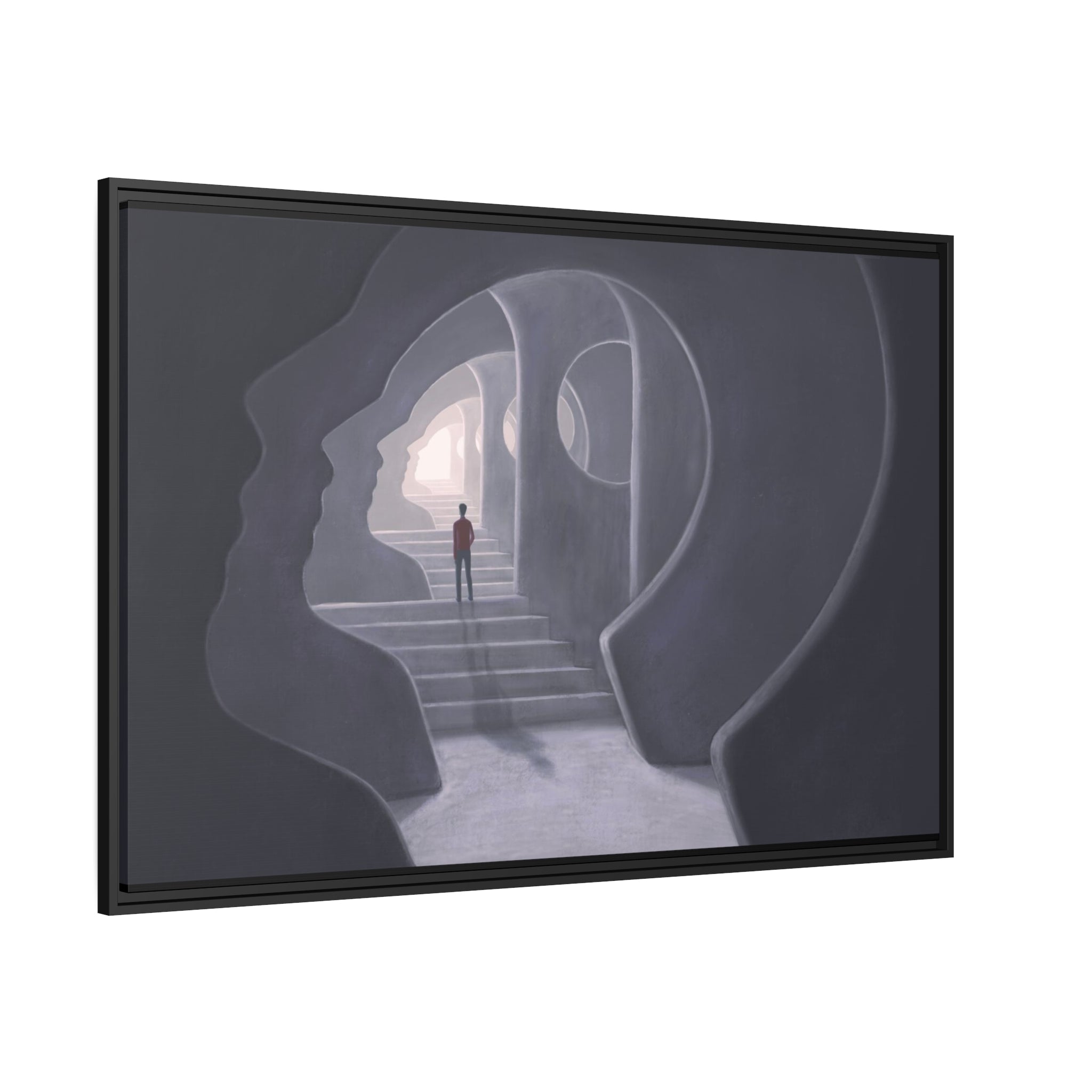 Deep thoughts Matte Canvas, Black Frame Printify