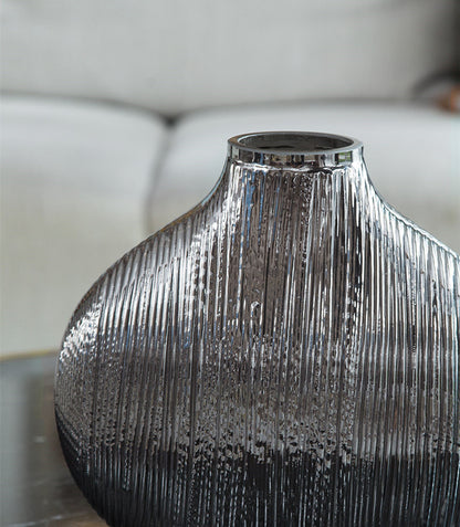 Striped Glass Flower Vase