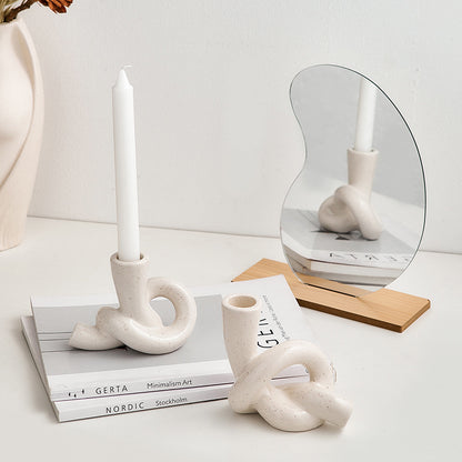 Cream Candle Holder Decoration