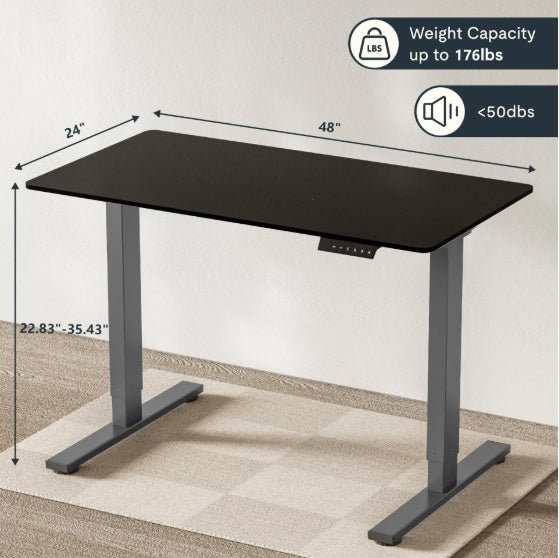 Adjustable Electric Standing Desk – Height Adjustable Sit Stand Computer Workstation for Home Office