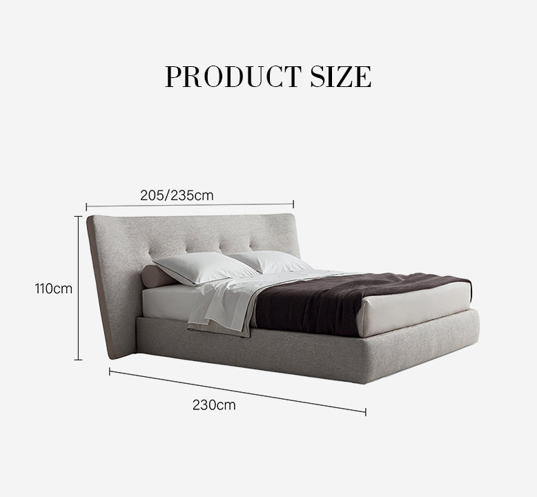 Carlos King Size, Super King Size Bed, No Storage, Grey