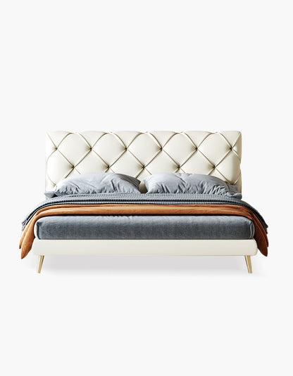 Baal King Size / Super King Size Bed, Leather, With Beside Table