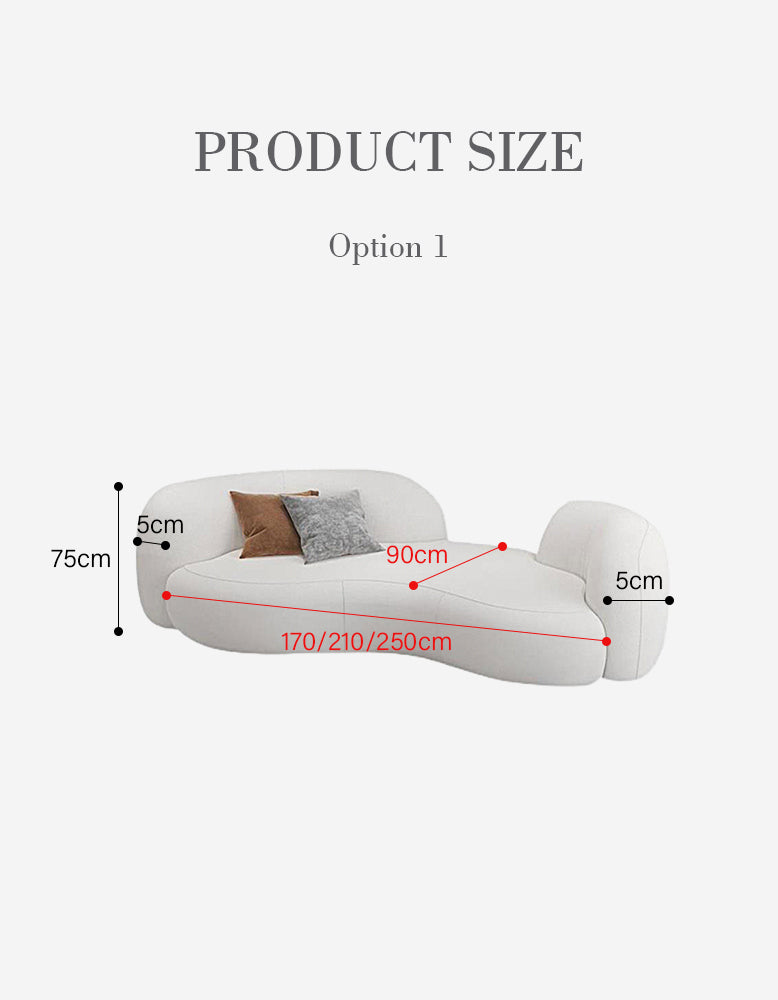 Aurelia Modern Curved Two Seater Sofa, Boucle/ Velvet