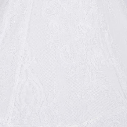 Magical Nights: White Lace Bed Curtain for Kids' Bedrooms