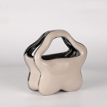 Bag Vase Home Decoration Ceramic Living Room Porch Floral Arrangement