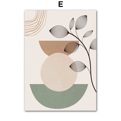 Green Geometric Green Leaf Bedroom Hanging Painting Living Room Canvas Decorative Londecor