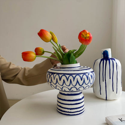 Striped Art Vase Londecor