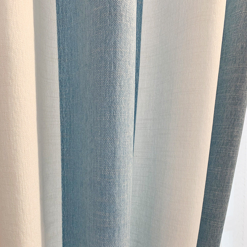 Cloud Chenille Curtain: Light Luxury for Kids' Rooms (Blue & White)