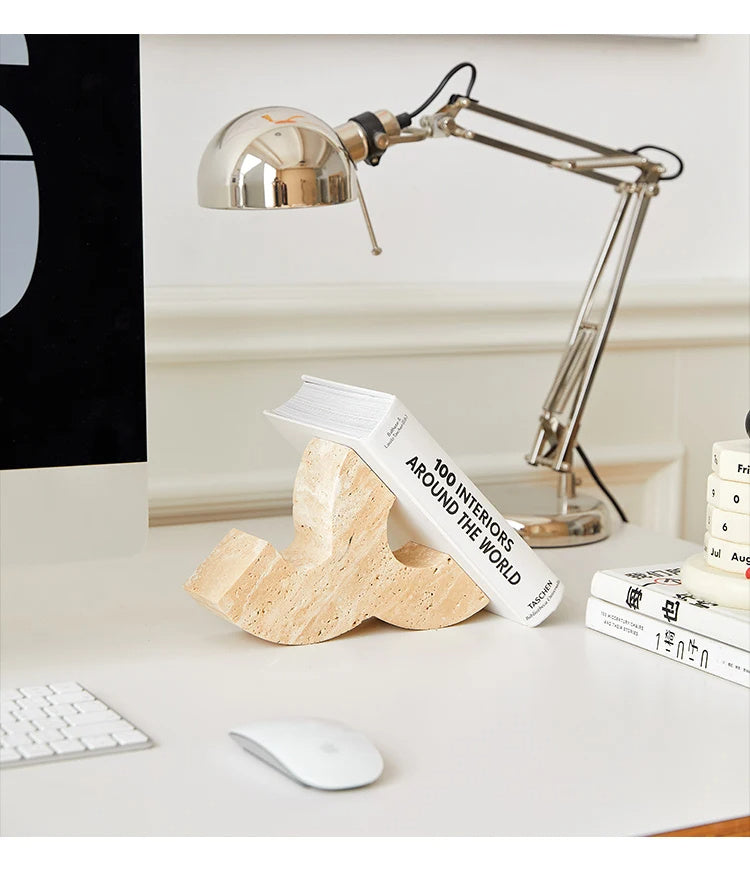 Yellow Cave Stone Bookend Decorations Study Office