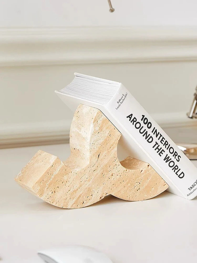 Yellow Cave Stone Bookend Decorations Study Office