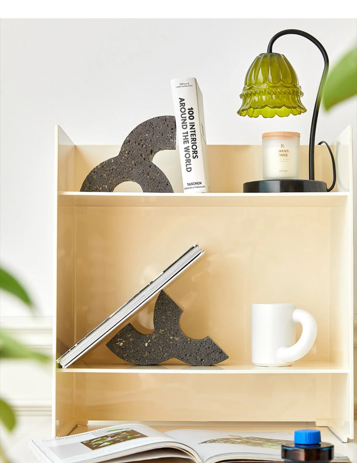 Yellow Cave Stone Bookend Decorations Study Office