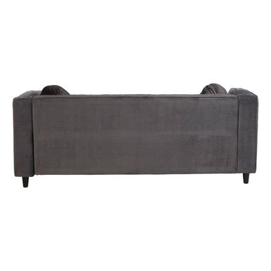 Farah Three Seat Grey Velvet Sofa
