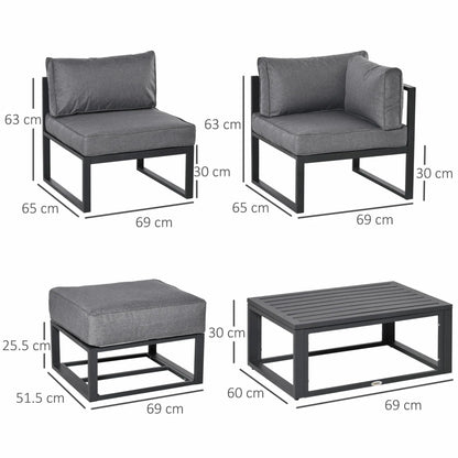 6-Piece Outdoor Daybed Set with Coffee Table and Cushions - Londecor