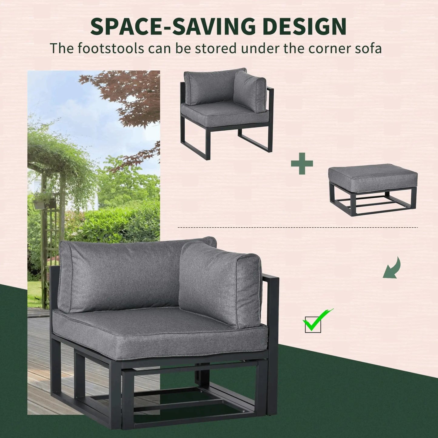 6-Piece Outdoor Daybed Set with Coffee Table and Cushions - Londecor