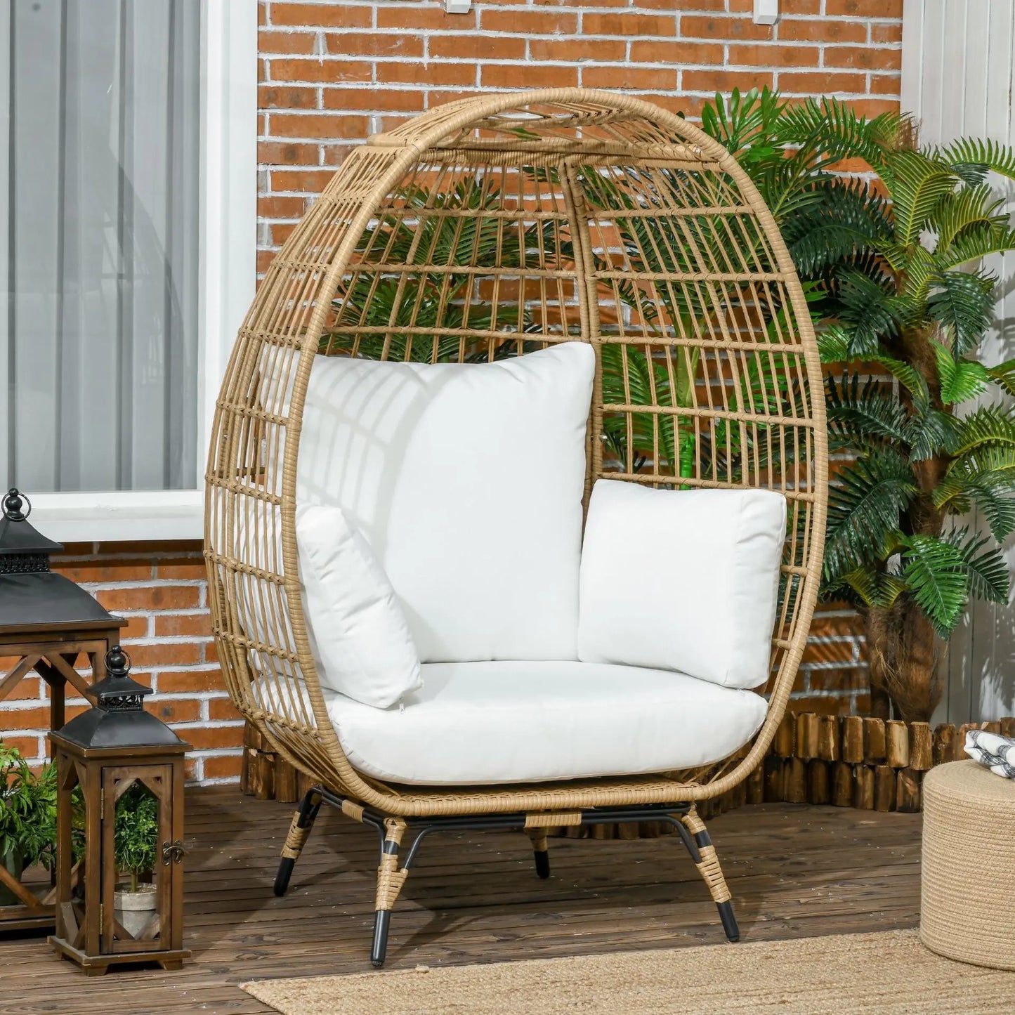 Lounge in Style and Comfort with the PE Rattan Outdoor Egg Chair Londecor