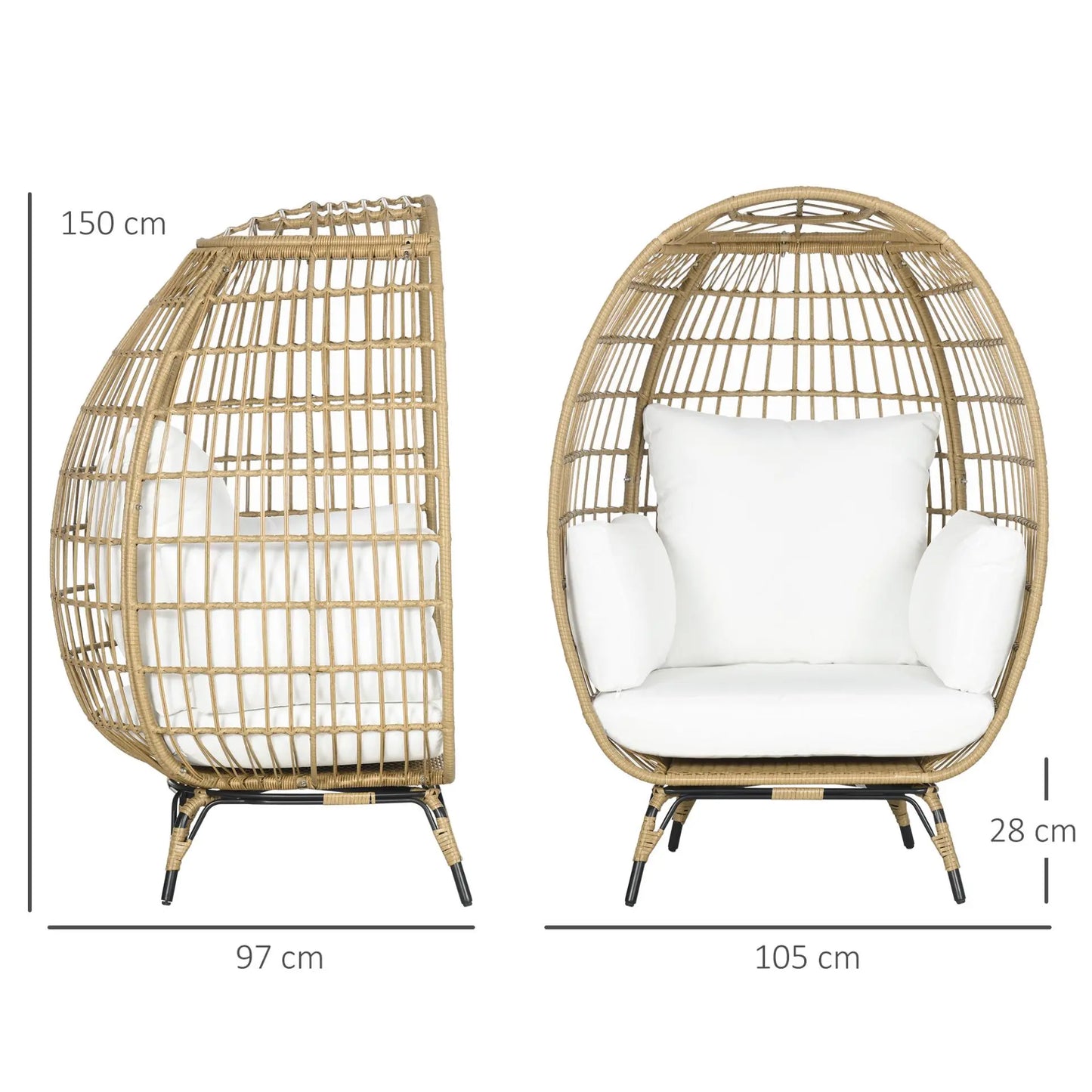 Lounge in Style and Comfort with the PE Rattan Outdoor Egg Chair Londecor