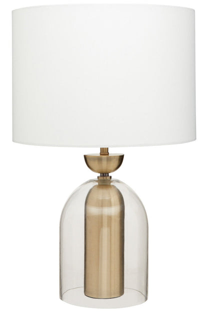 Sellis Clear Glass And Brass Finish Metal Table Lamp