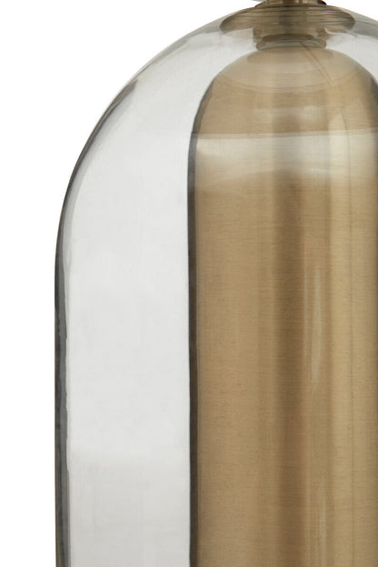 Sellis Clear Glass And Brass Finish Metal Table Lamp