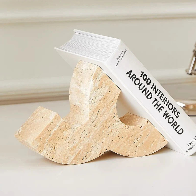 Yellow Cave Stone Bookend Decorations Study Office