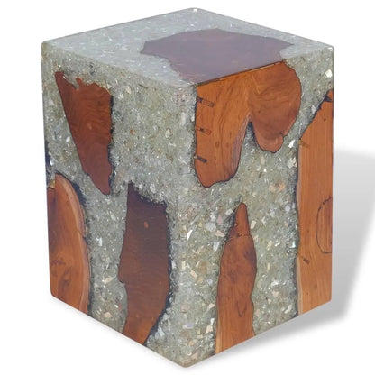 Solid Teak Wood and Resin Table Londecor
