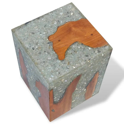Solid Teak Wood and Resin Table Londecor