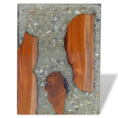 Solid Teak Wood and Resin Table Londecor