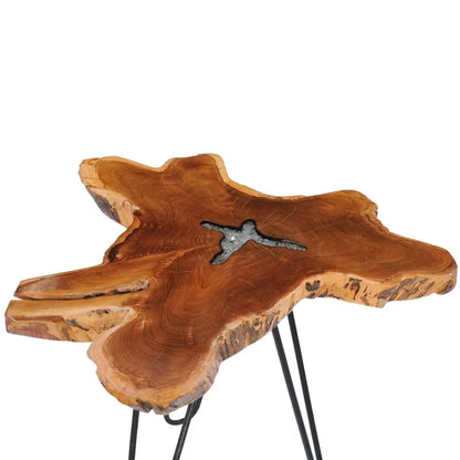 Teak Wood and Resin Side Table Londecor