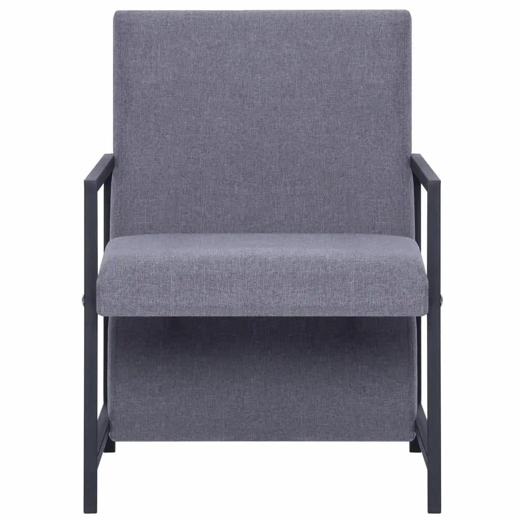 Armchair with Chrome Feet Light Grey Fabric - Londecor
