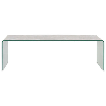 Coffee Table Brown Marble 98x45x31 cm Tempered Glass Londecor