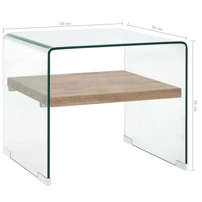 Coffee Table Clear 50x50x45 cm Tempered Glass Londecor