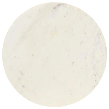Coffee Table White 60x60x35 cm Real Stone with Marble Texture Londecor