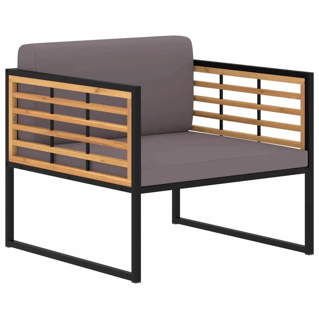 5 Piece Garden Lounge Set Solid Acacia Wood and Steel - Londecor