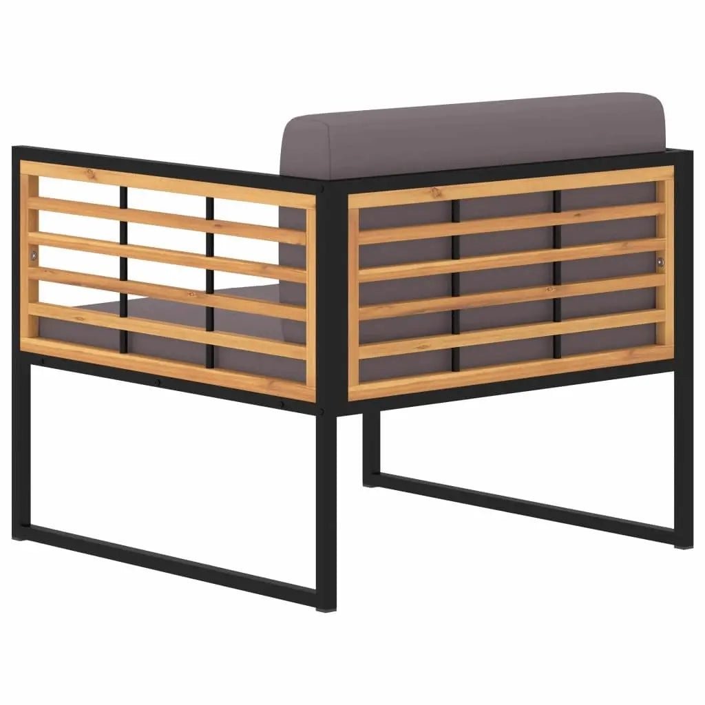 5 Piece Garden Lounge Set Solid Acacia Wood and Steel - Londecor