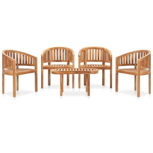 5 Piece Garden Lounge Set Solid Teak Wood - Londecor