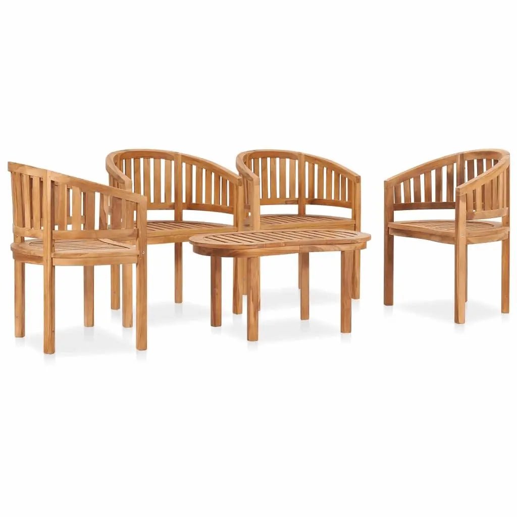 5 Piece Garden Lounge Set Solid Teak Wood - Londecor