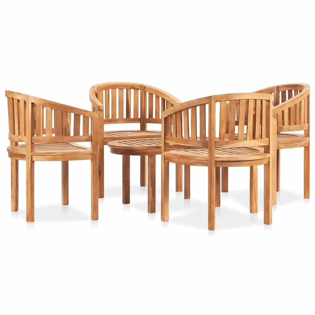 5 Piece Garden Lounge Set Solid Teak Wood - Londecor