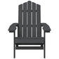 Garden Adirondack Chairs with Table HDPE Anthracite Londecor