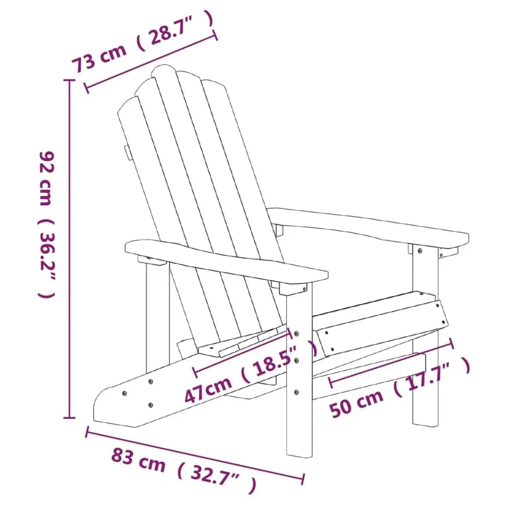 Garden Adirondack Chairs with Table HDPE Anthracite Londecor