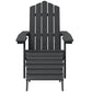 Garden Adirondack Chair with Footstool & Table HDPE Anthracite Londecor